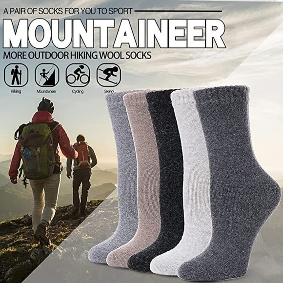 5 Pairs Luxury Wool Soft Socks Warm Winter Fall Womens Thick Cozy Knit NWT - Picture 3 of 6